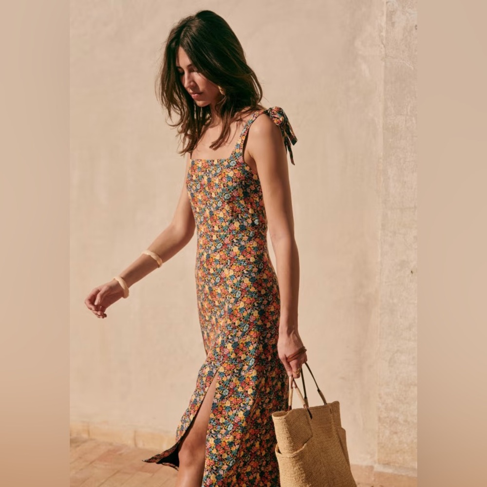 Sezane Sunflowers Dorotha Midi Dress